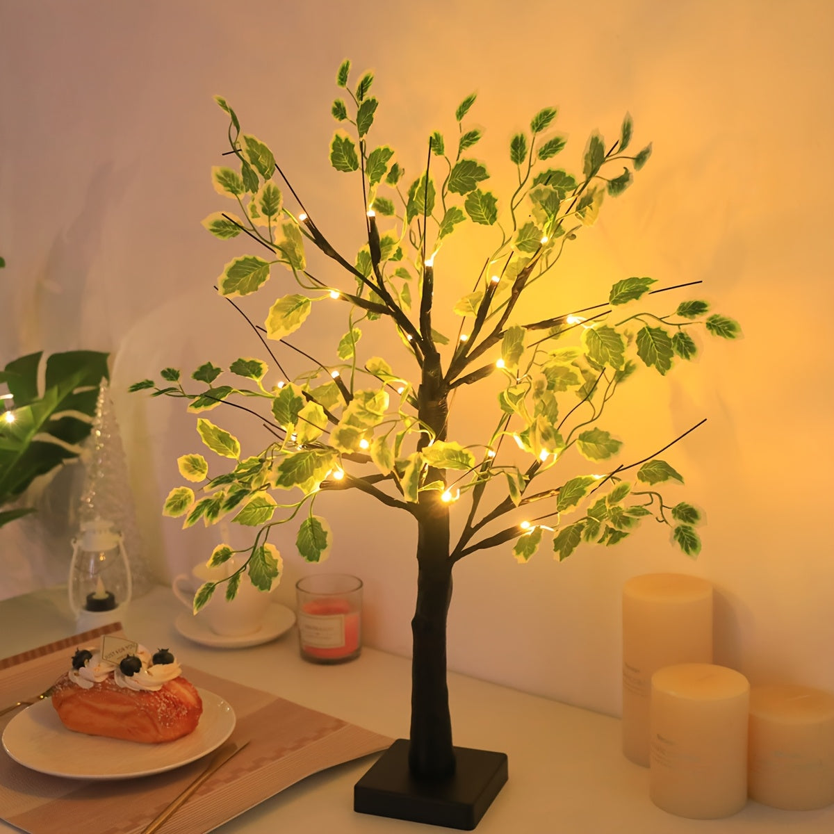 AbedulLuz — Árbol LED de Mesa con 24 Luces
