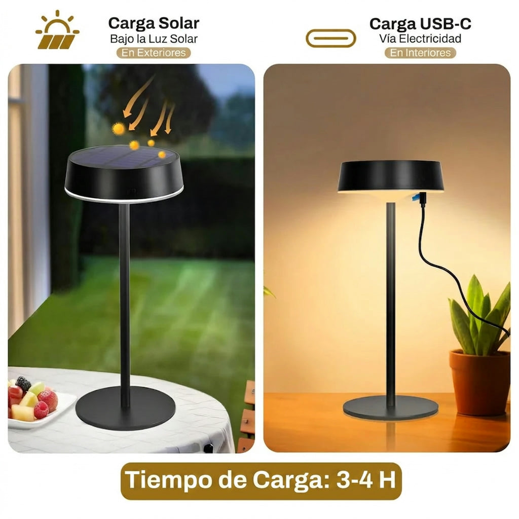 Lámpara de Mesa Solar Regulable