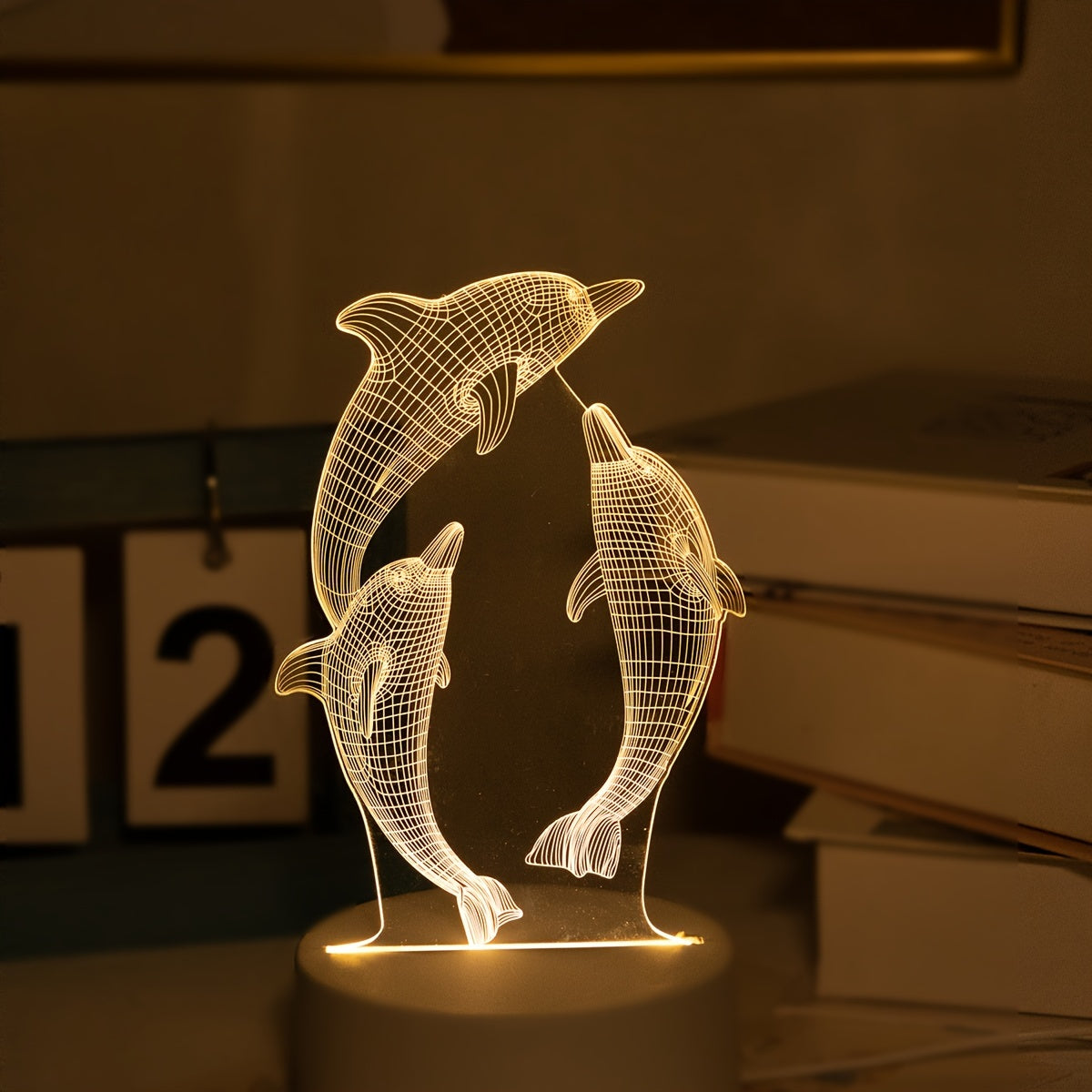 DelfínLuz — Lámpara 3D de Delfines USB