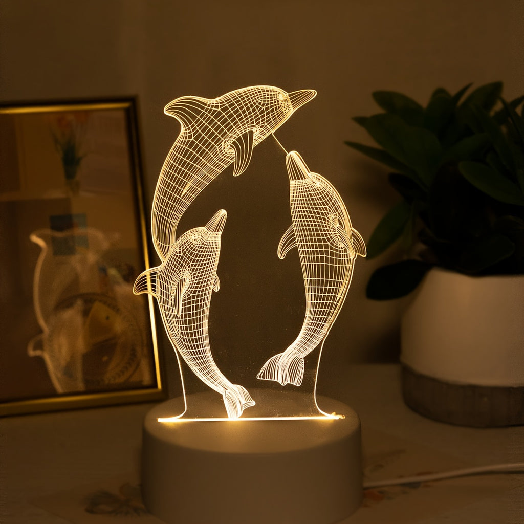DelfínLuz — Lámpara 3D de Delfines USB