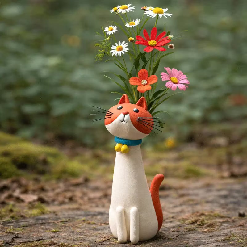 GatoFlor — Jarrón Decorativo con Forma de Gato