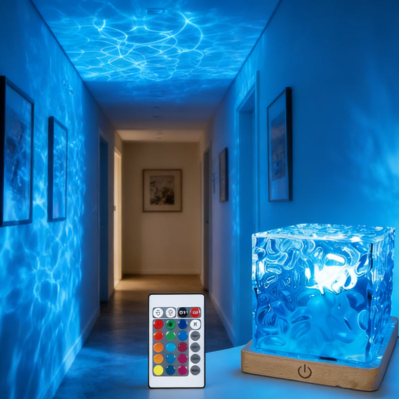 OlaLuz — Lámpara Cubo de Ondas de Agua