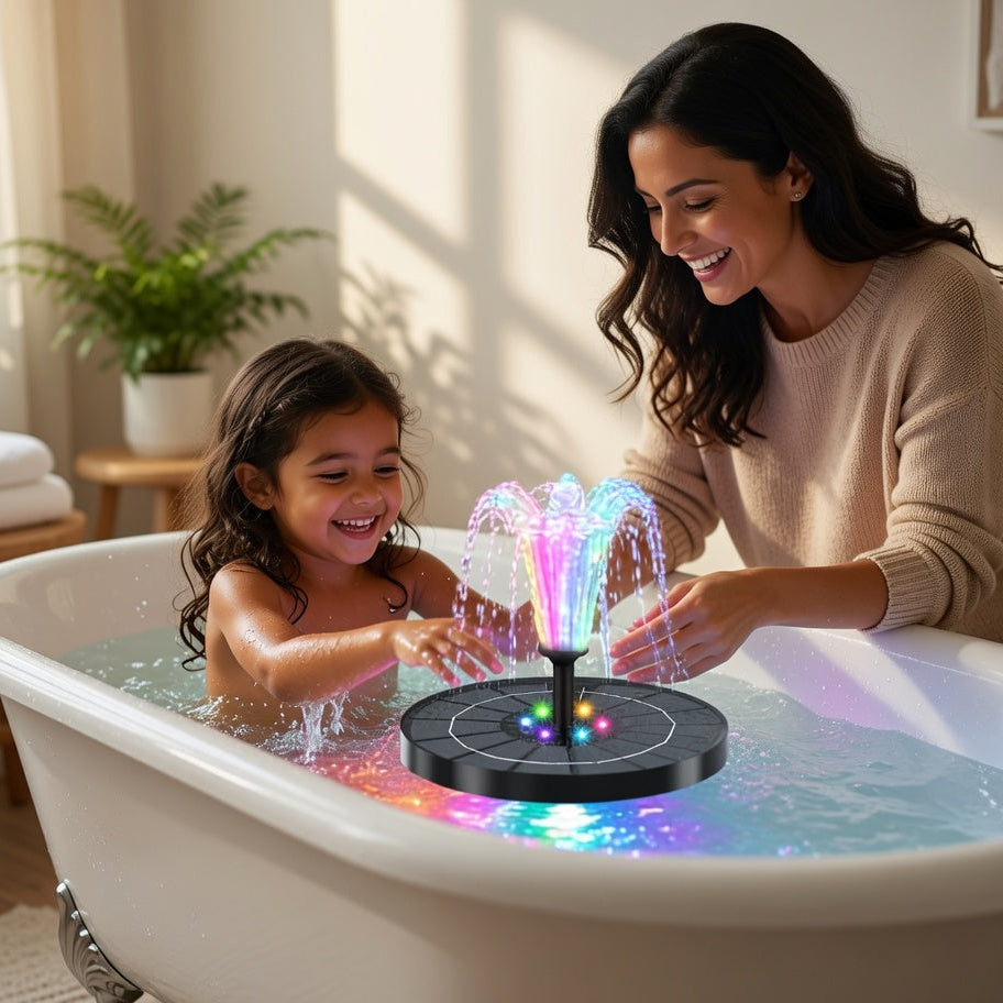 AquaSol — Fuente Flotante para el Baño del Bebé