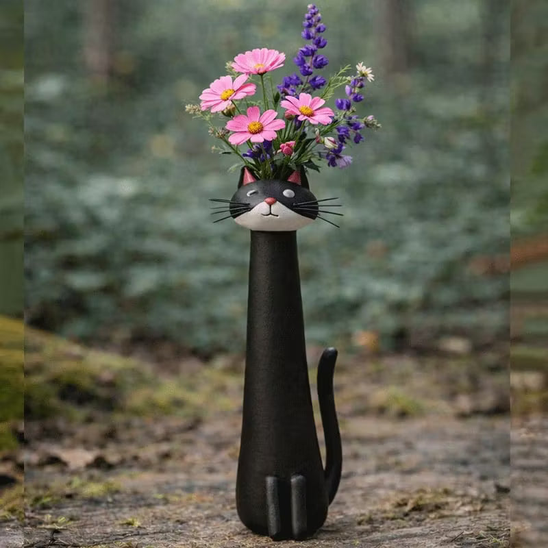 GatoFlor — Jarrón Decorativo con Forma de Gato