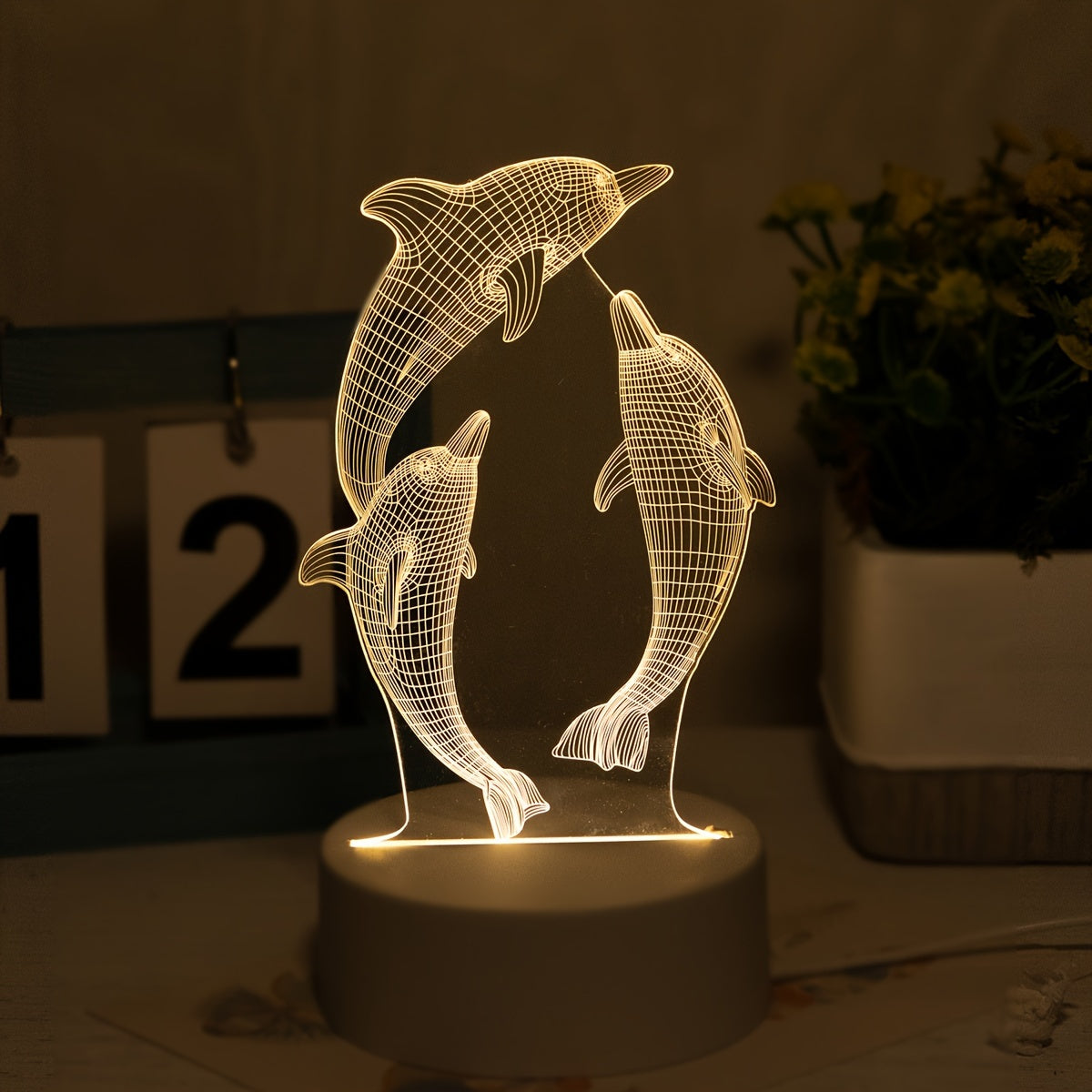 DelfínLuz — Lámpara 3D de Delfines USB