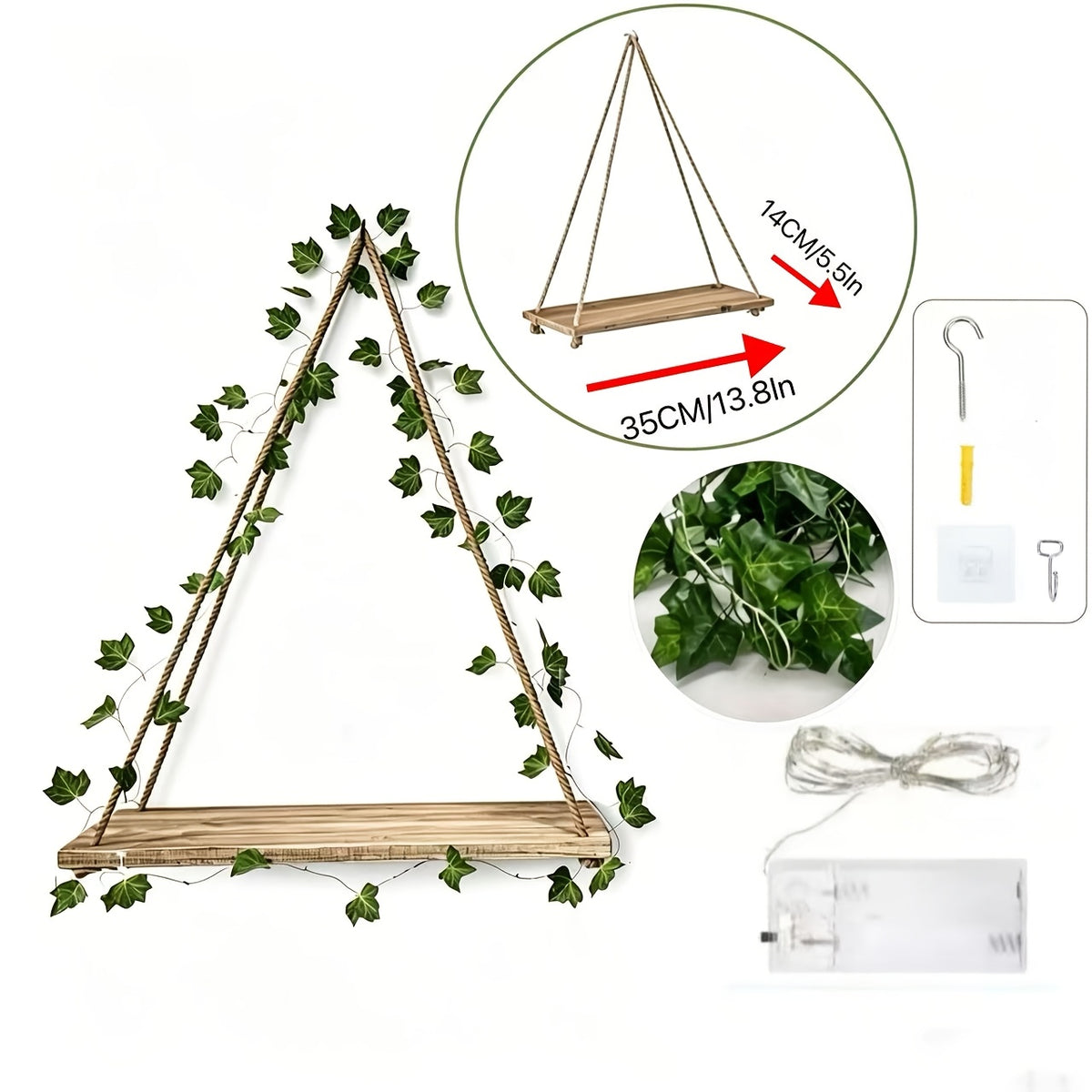 HiedraLuz — Set de 2 Estantes con LED