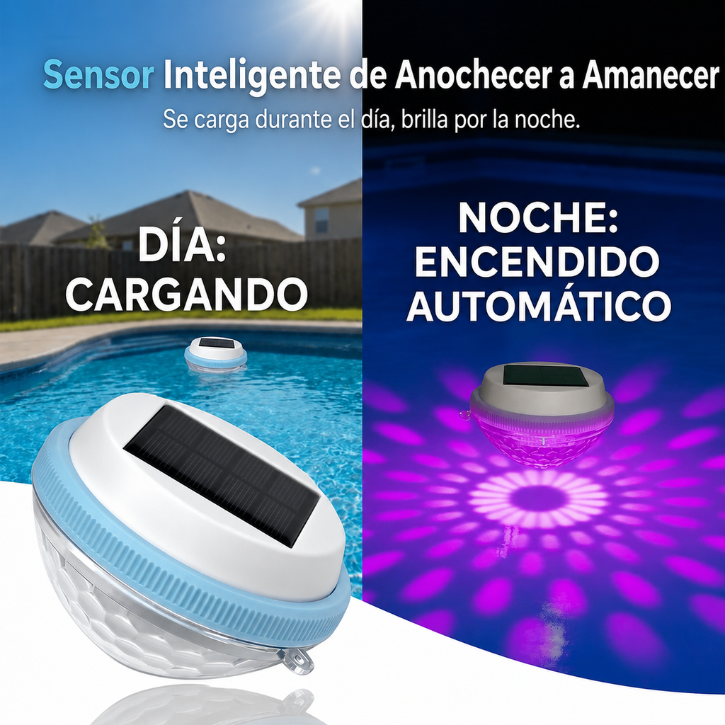 Luz Solar Flotante — Cambia de Color y Sumergible