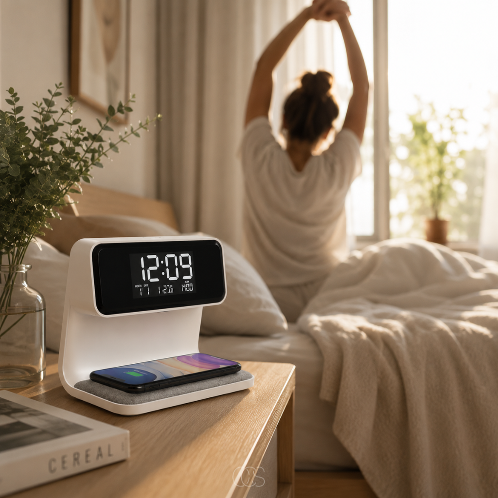 AuroraLuz — Despertador 3 en 1 con Carga Inalámbrica