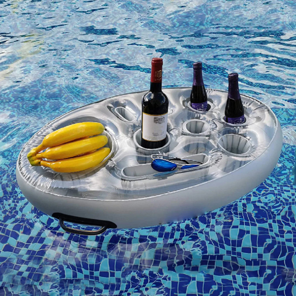 Bandeja Flotante Inflable para Piscina con Portavasos y Snacks