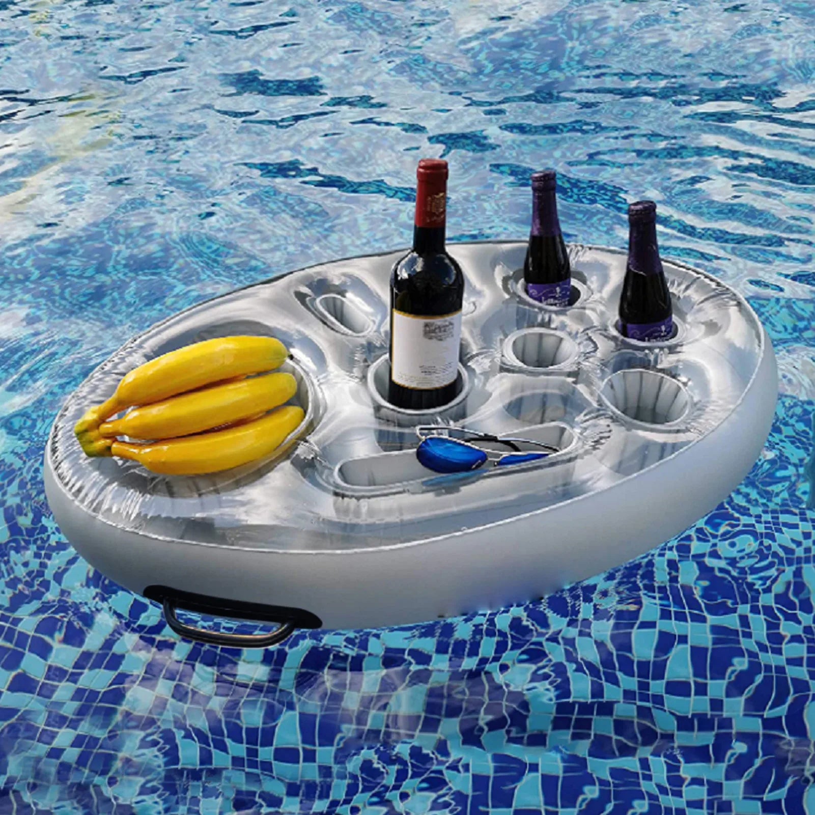 Bandeja Flotante Inflable para Piscina con Portavasos y Snacks