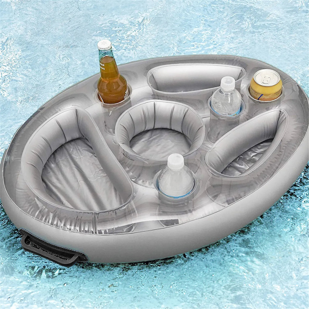 Bandeja Flotante Inflable para Piscina con Portavasos y Snacks