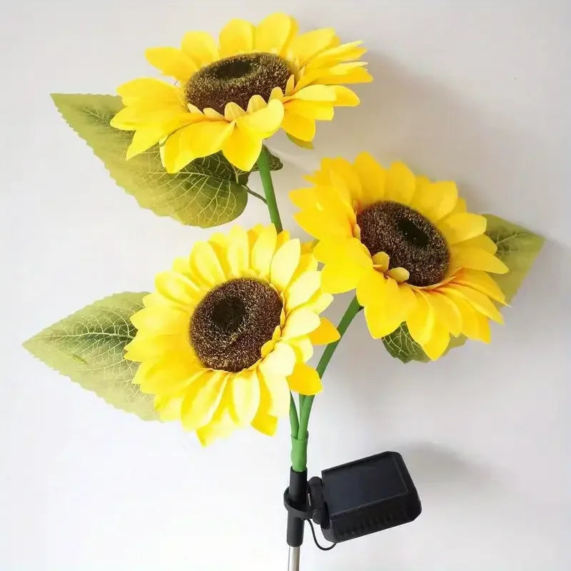 Luces Solares de Jardín en Forma de Girasol LED - Juego de 3
