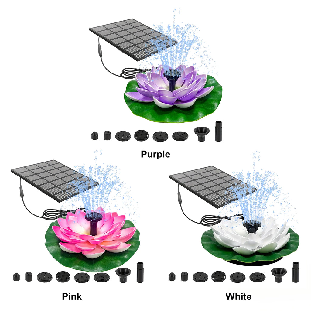 Fuente Solar de Loto Flotante