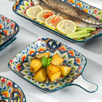 Plato Cuadrado de Cerámica Bohemio