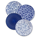 Set de 4 Platos Porcelana Azul y Blanco