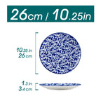 Set de 4 Platos Porcelana Azul y Blanco