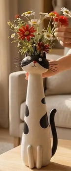 GatoFlor — Jarrón Decorativo con Forma de Gato