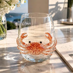 OcéanoVivo — Set de 4 Vasos de Cristal con Figuras Marinas
