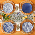 Set de 4 Platos Porcelana Azul y Blanco