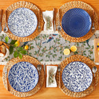 Set de 4 Platos Porcelana Azul y Blanco
