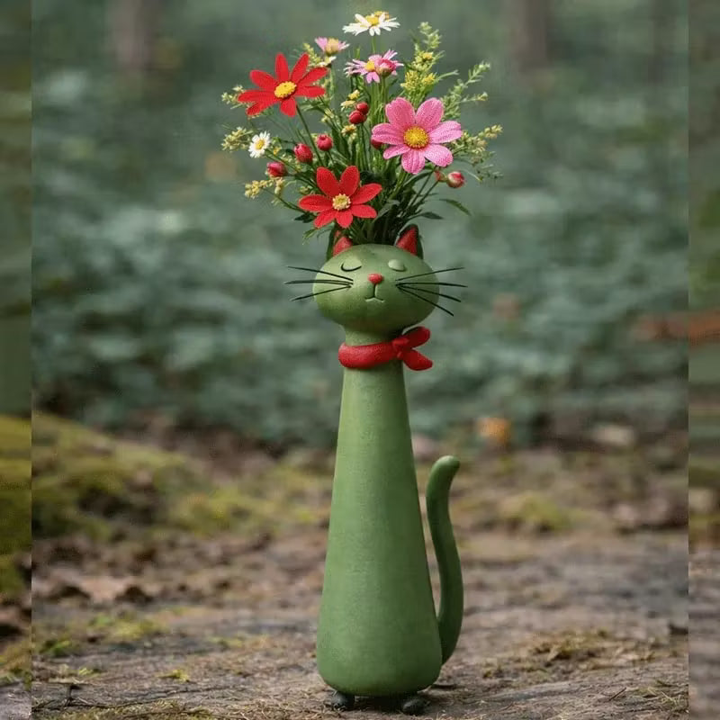 GatoFlor — Jarrón Decorativo con Forma de Gato