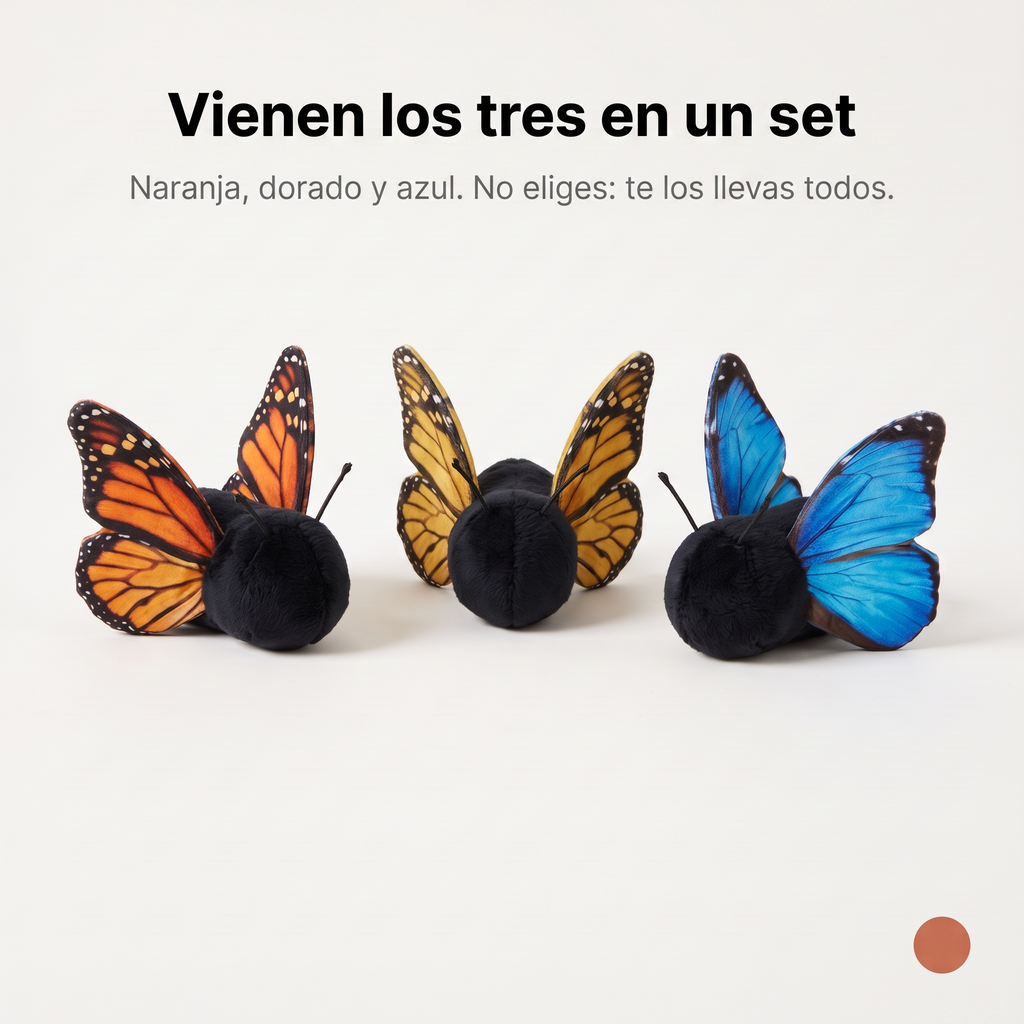 Vienen los tres en un set: naranja, dorado y azul