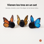 Vienen los tres en un set: naranja, dorado y azul