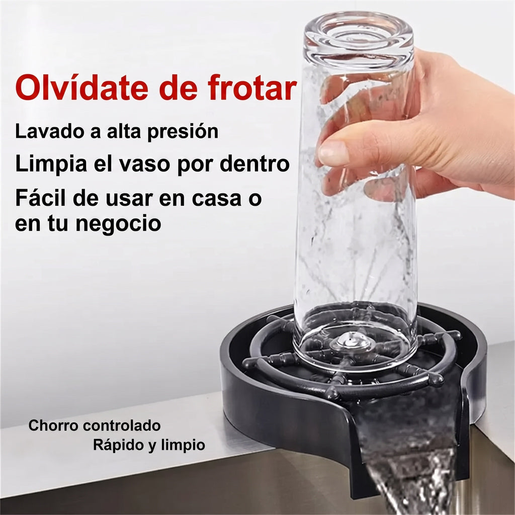 Lavavasos automático — limpia el vaso por dentro