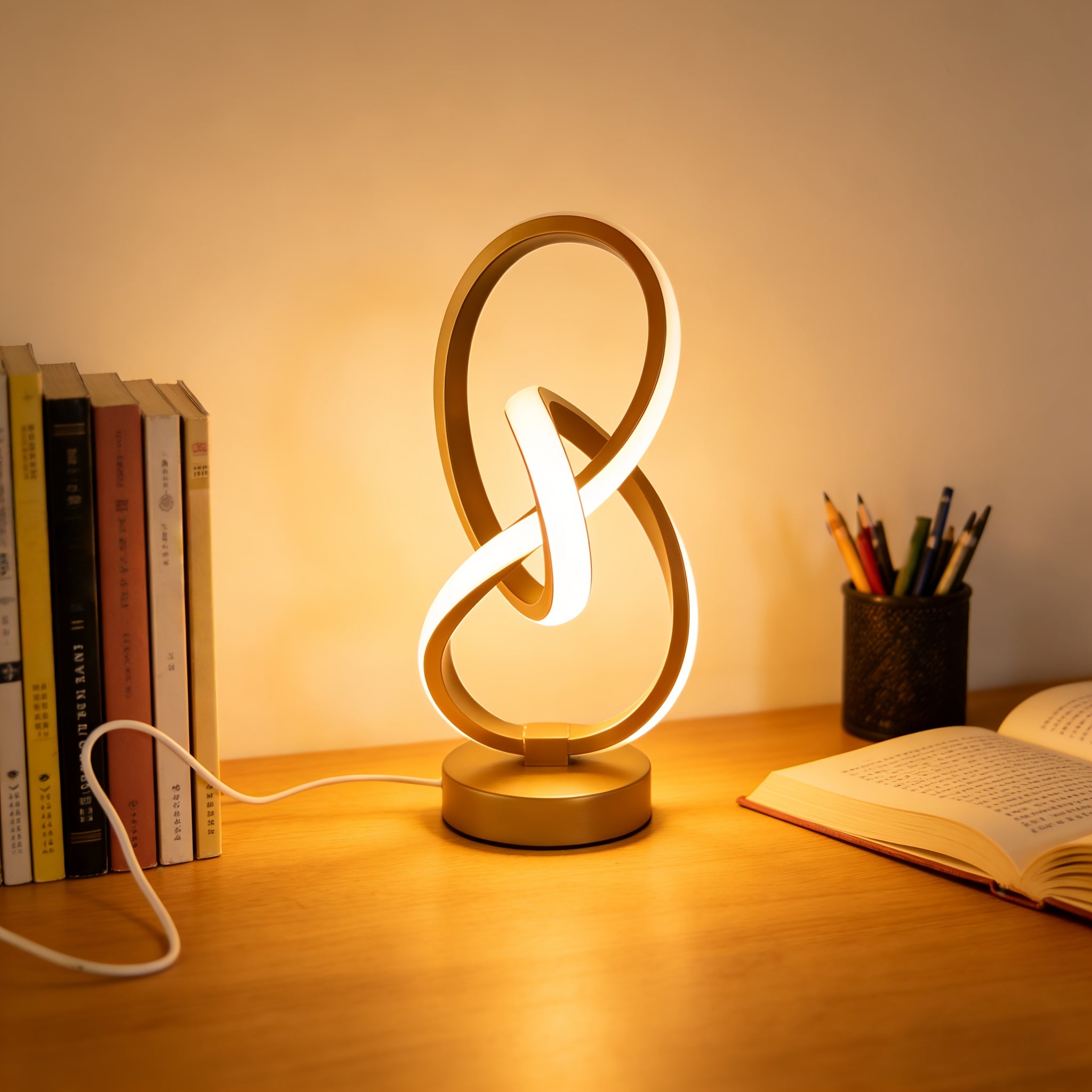 NudoLuz — Lámpara LED de Mesa en Espiral