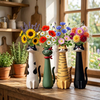 GatoFlor — Jarrón Decorativo con Forma de Gato