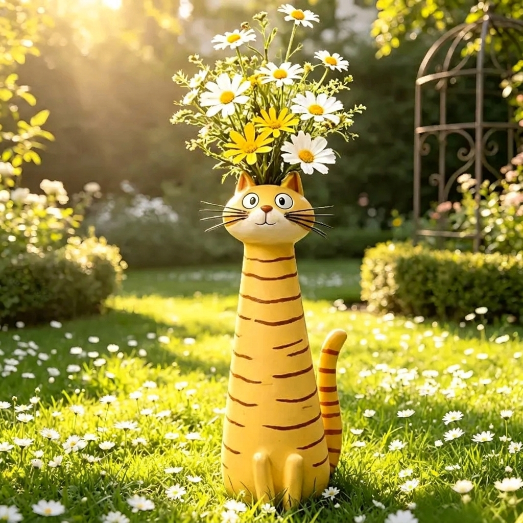 GatoFlor — Jarrón Decorativo con Forma de Gato