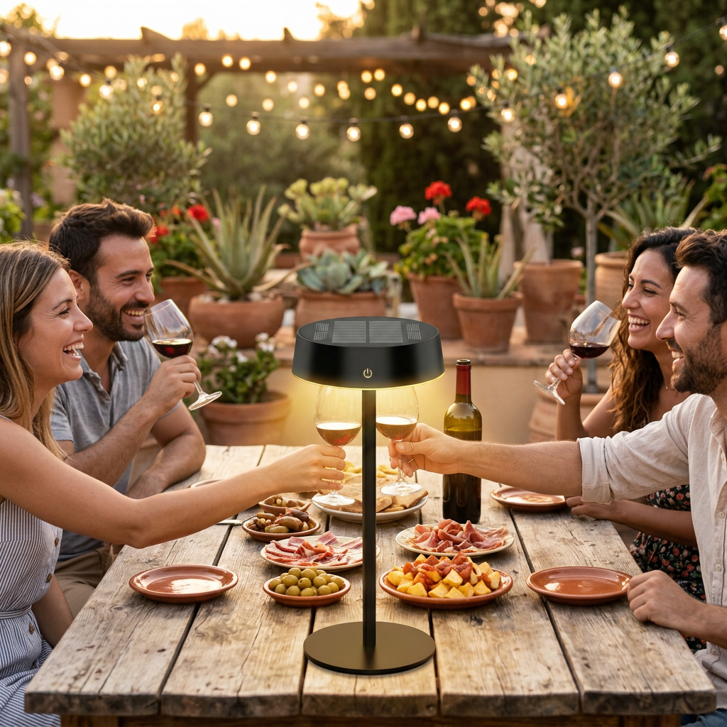 Lámpara de Mesa Solar Regulable