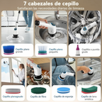 Cepillo Eléctrico Giratorio de Limpieza Inalámbrico - 7 Cabezales Intercambiables