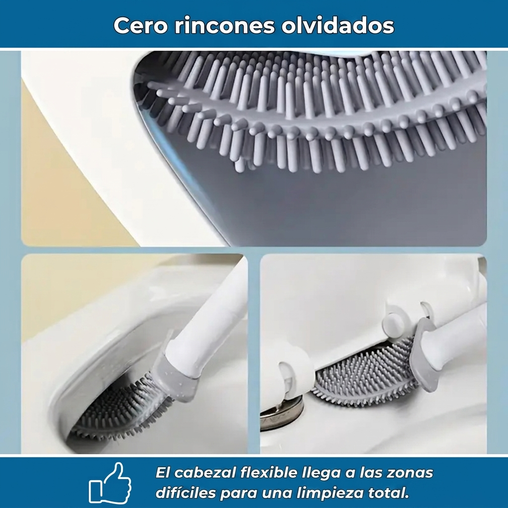 FlexiBaño – Cepillo de inodoro de silicona suave y eficaz