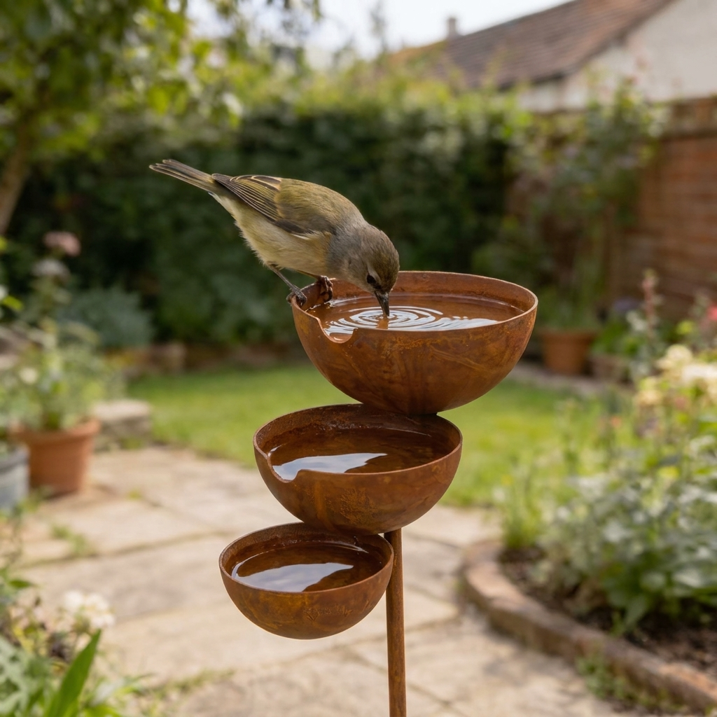 Bañera para Aves de Doble Capa – Acero Corten
