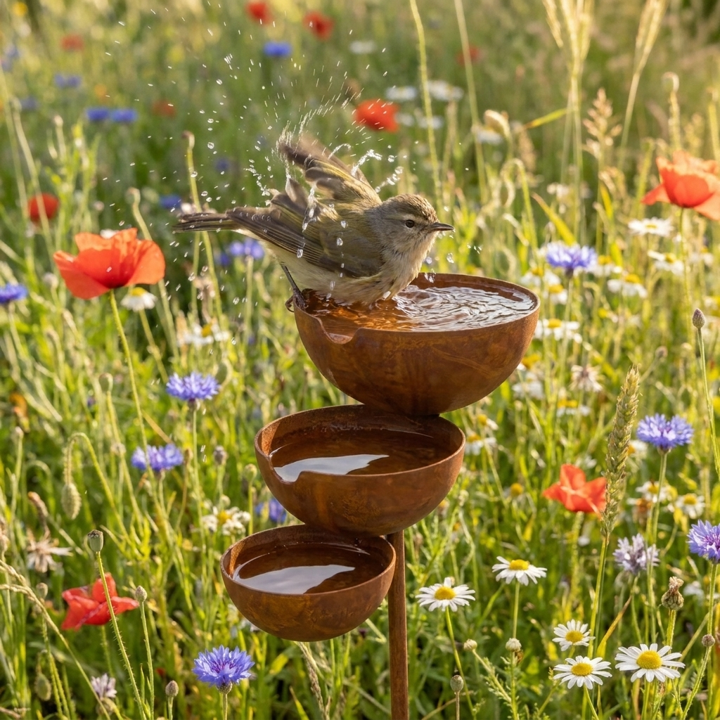 Bañera para Aves de Doble Capa – Acero Corten