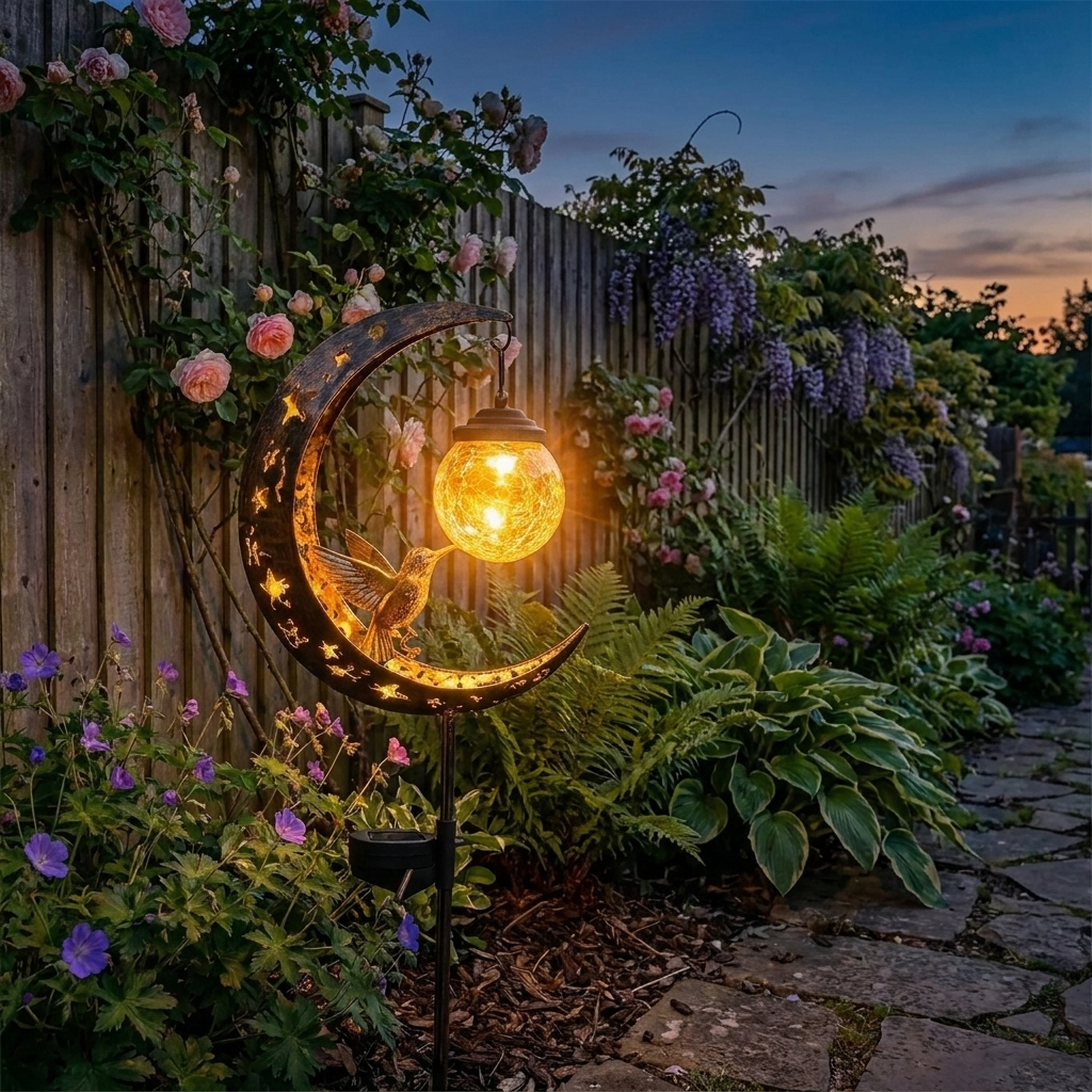 Lámpara Luna Solar — Luz Mágica para tu Jardín