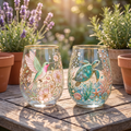 Set de 2 vasos FloraViva: colibri y tortuga marina