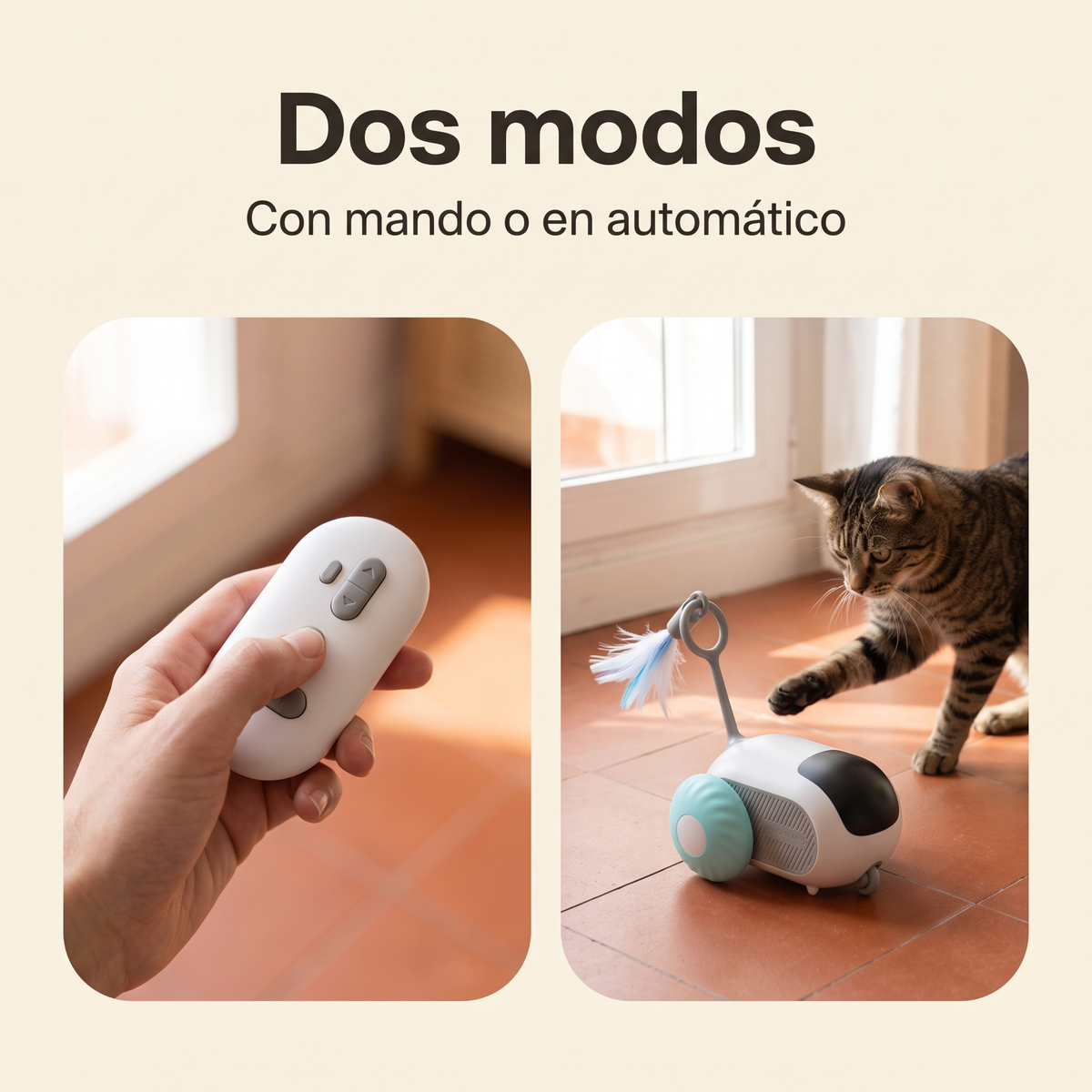 Dos modos: con mando o en automático