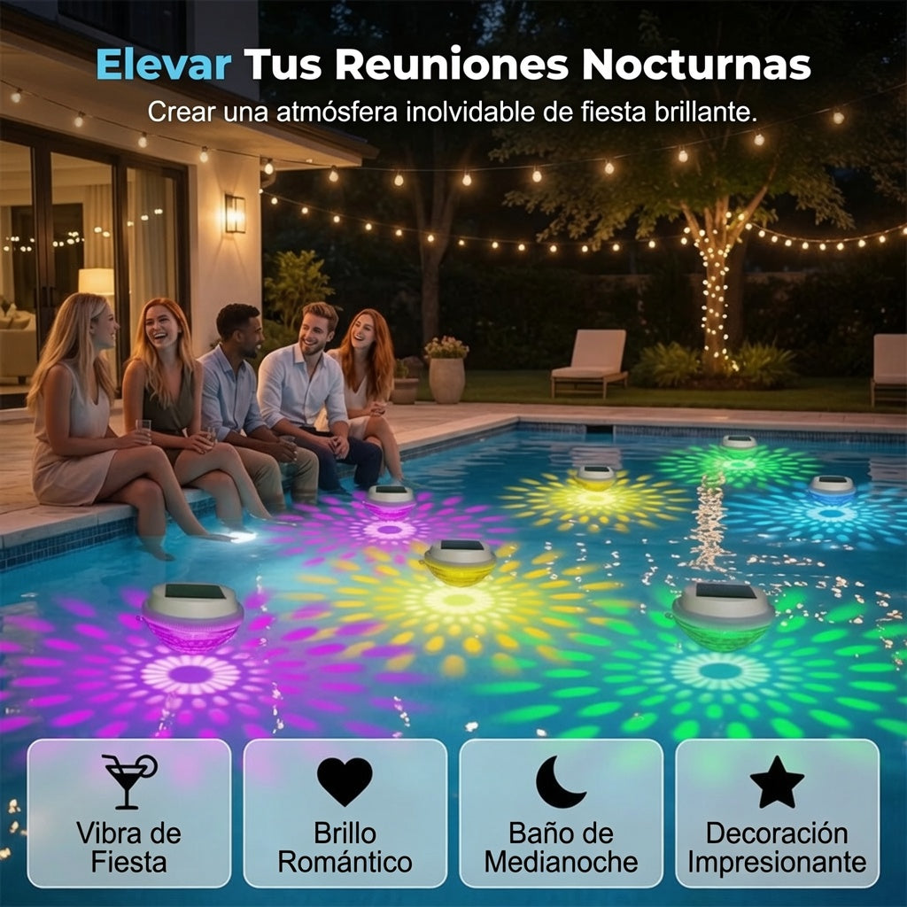 Luz Solar Flotante — Cambia de Color y Sumergible