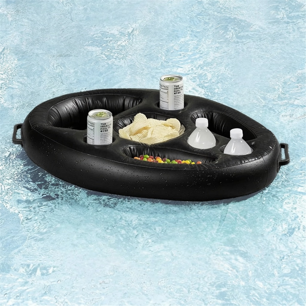 Bandeja Flotante Inflable para Piscina con Portavasos y Snacks