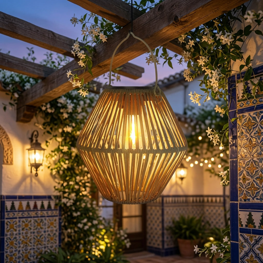Farol Boho Solar — Luz Tejida para tu Jardín