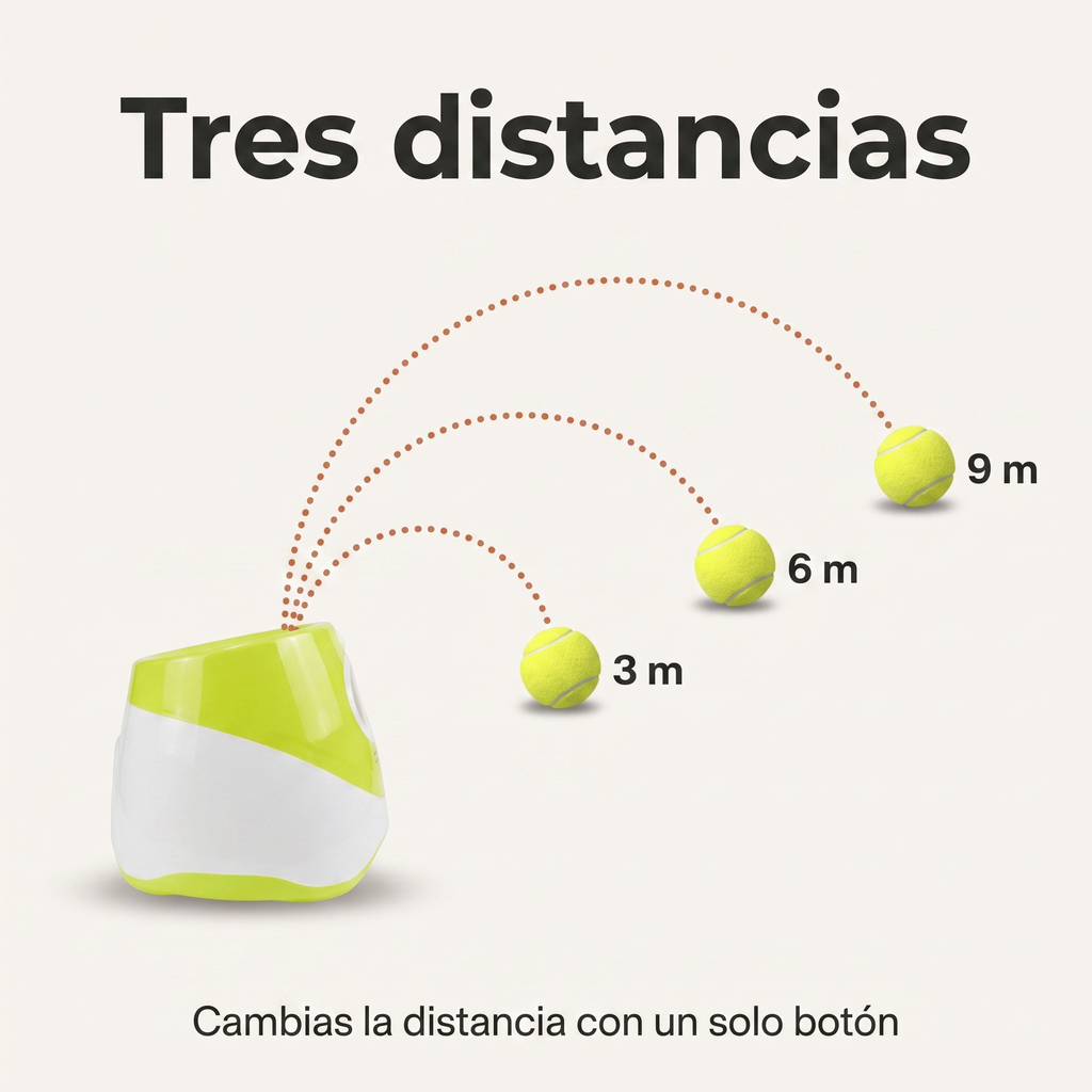 Tres distancias de lanzamiento: 3, 6 y 9 metros
