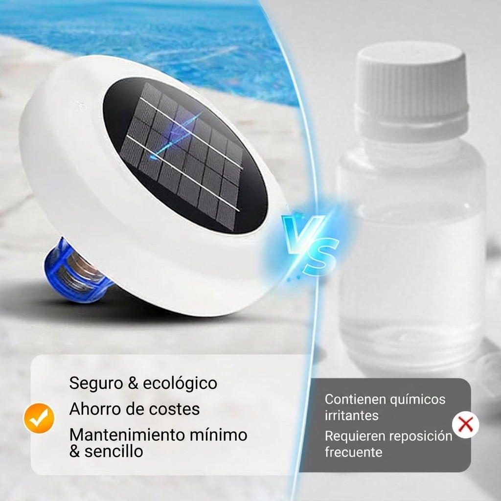 Ionizador solar frente a productos quimicos