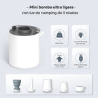 Bomba de Aire Portátil — Recargable USB-C con Luz LED