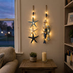 Set de 2 Colgantes Marineros de Madera con Luces LED