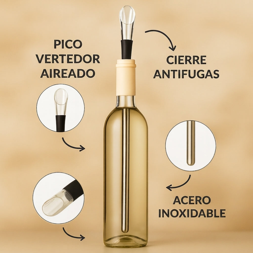 VinoFrío — Varilla Enfriadora de Vino con Vertedor